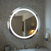 Miroir rond à longue lumière LED dans la salle de bain