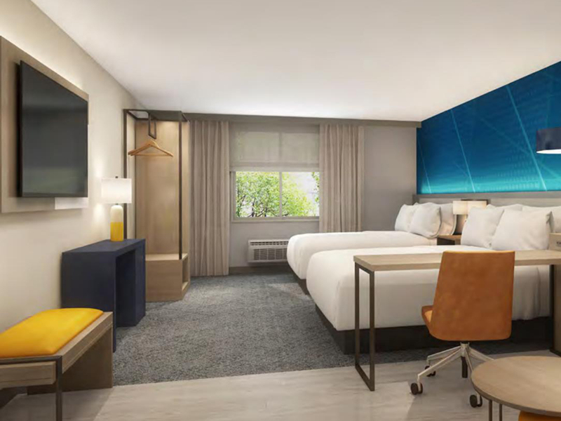 Mobilier de chambre à coucher d&#39;hôtel compact et durable Comfort Rise &amp; Shine